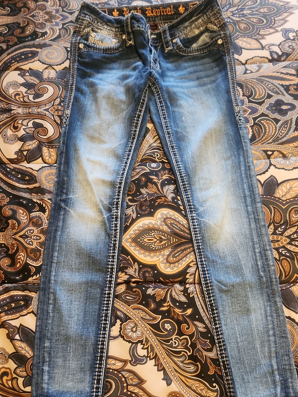 Rock Revival Celinda Mid Rise Women's Ankle  Skinny Jeans Size 25